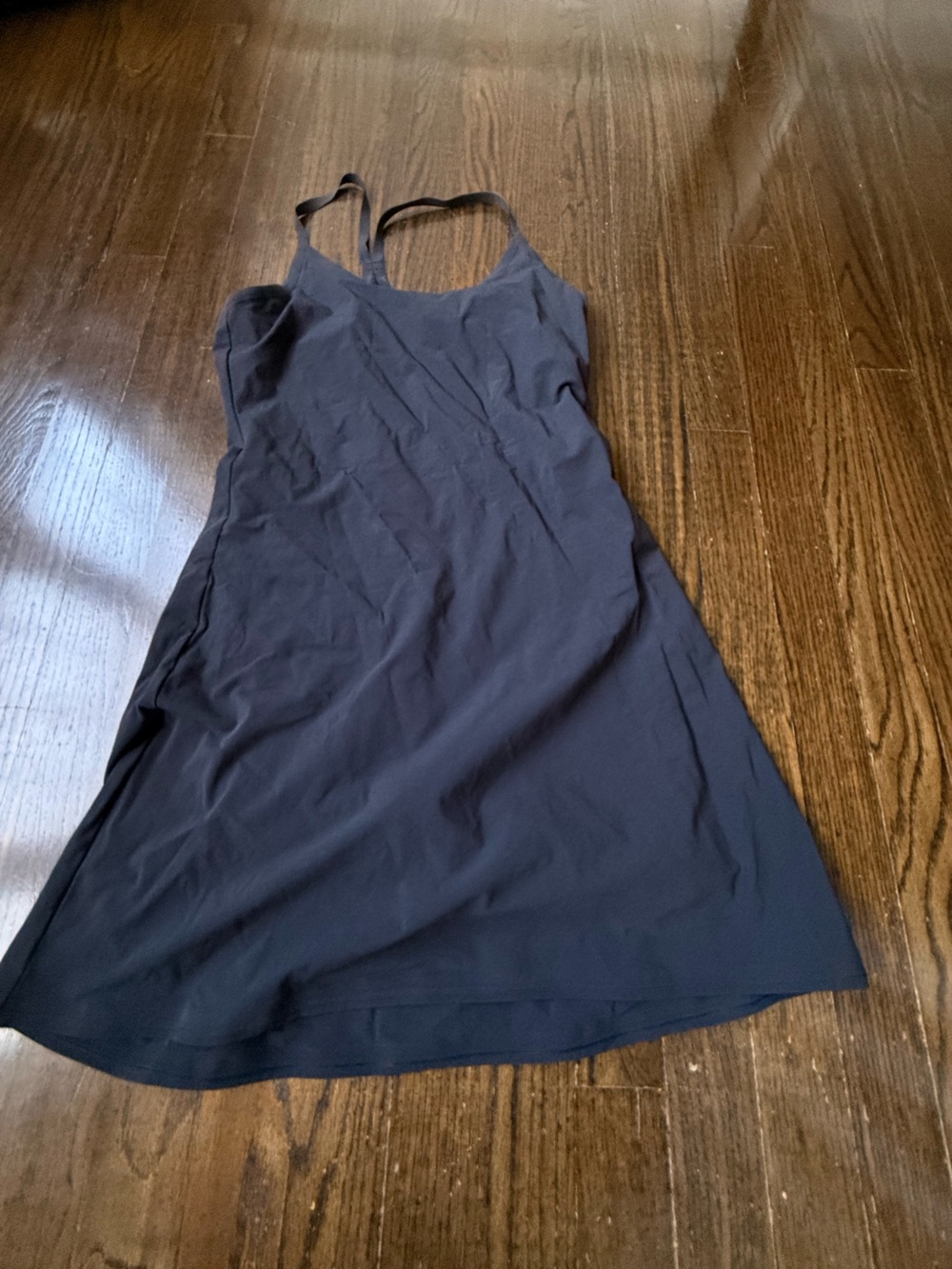 Simple Black Dress with Thin Straps and shorts